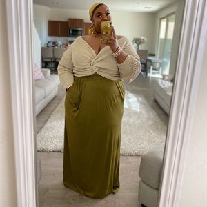 Plus cropped off shoulder sweater